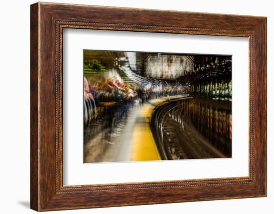 Commuters in NYC subway system-null-Framed Photographic Print