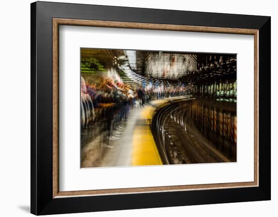 Commuters in NYC subway system-null-Framed Photographic Print