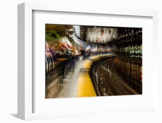 Commuters in NYC subway system-null-Framed Photographic Print