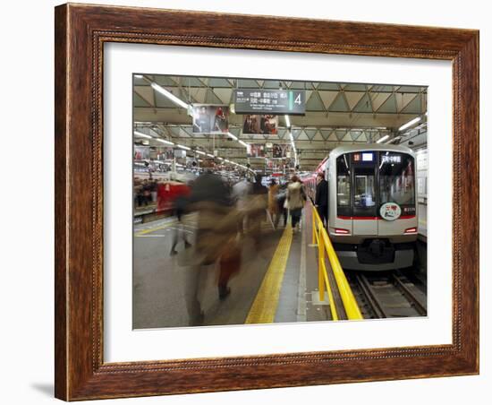 Commuters Moving Through Shibuya Station During Rush Hour, Shibuya District, Tokyo, Japan, Asia-Gavin Hellier-Framed Photographic Print