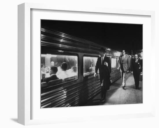 Commuters on the New Haven Line-Alfred Eisenstaedt-Framed Photographic Print