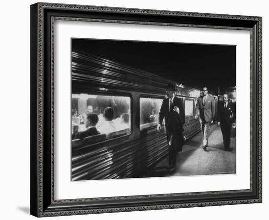 Commuters on the New Haven Line-Alfred Eisenstaedt-Framed Photographic Print