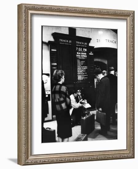 Commuters on the New York New Haven Line Catching Evening Train from Grand Central Station-Alfred Eisenstaedt-Framed Photographic Print