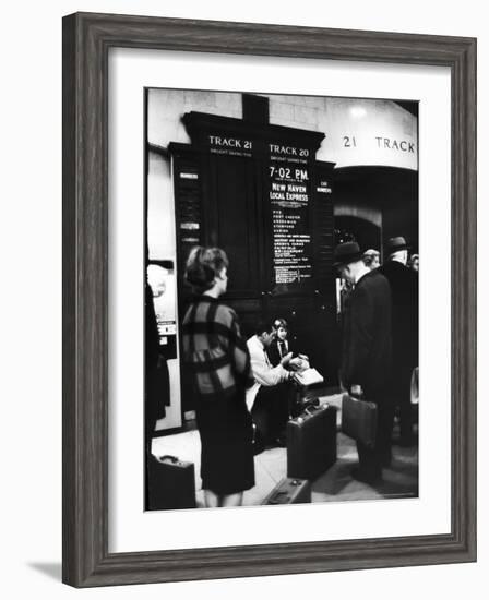 Commuters on the New York New Haven Line Catching Evening Train from Grand Central Station-Alfred Eisenstaedt-Framed Photographic Print