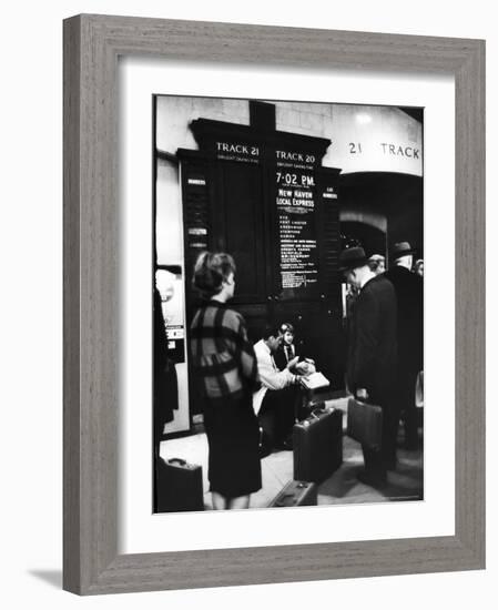Commuters on the New York New Haven Line Catching Evening Train from Grand Central Station-Alfred Eisenstaedt-Framed Photographic Print