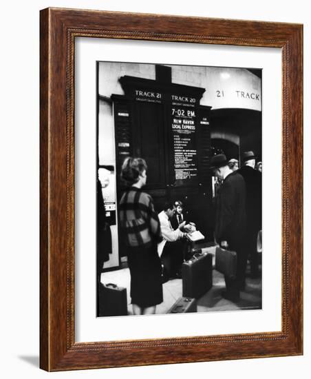 Commuters on the New York New Haven Line Catching Evening Train from Grand Central Station-Alfred Eisenstaedt-Framed Photographic Print