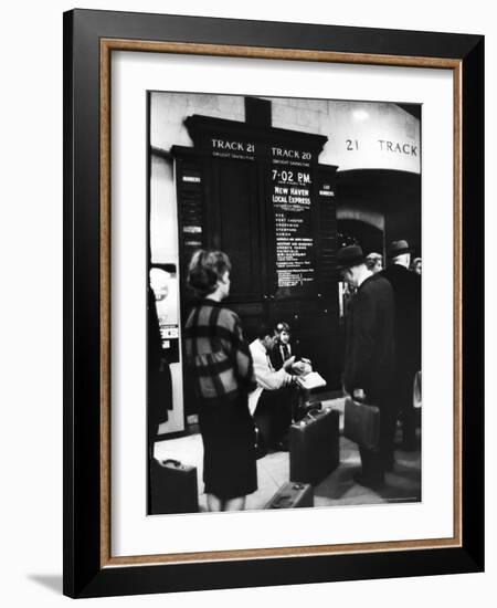 Commuters on the New York New Haven Line Catching Evening Train from Grand Central Station-Alfred Eisenstaedt-Framed Photographic Print