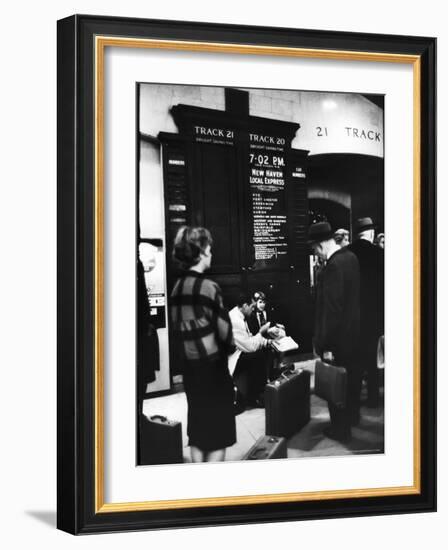 Commuters on the New York New Haven Line Catching Evening Train from Grand Central Station-Alfred Eisenstaedt-Framed Photographic Print