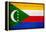 Comoros Flag Design with Wood Patterning - Flags of the World Series-Philippe Hugonnard-Framed Stretched Canvas