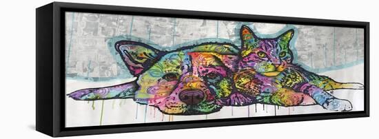 Companions, Cats, Dogs, Drips, Pets, Colorful, Pop Art, Tom and Jerry, Laying Down, Animals-Russo Dean-Framed Premier Image Canvas