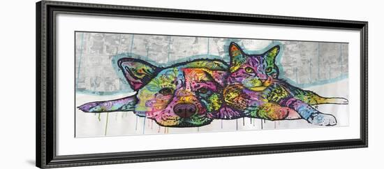 Companions, Cats, Dogs, Drips, Pets, Colorful, Pop Art, Tom and Jerry, Laying Down, Animals-Russo Dean-Framed Giclee Print