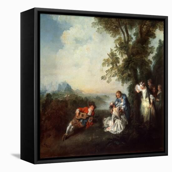 Company at the Edge of a Forest, Late 1720S-Nicolas Lancret-Framed Premier Image Canvas