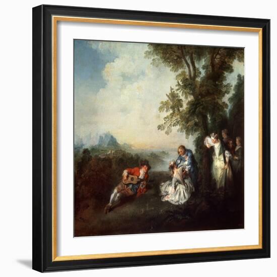 Company at the Edge of a Forest, Late 1720S-Nicolas Lancret-Framed Giclee Print