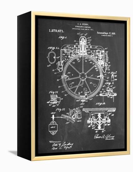 Compass Patent 1918-null-Framed Stretched Canvas