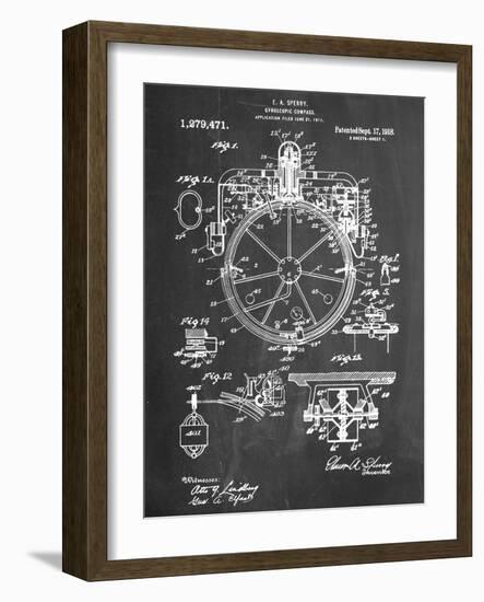 Compass Patent 1918-null-Framed Art Print