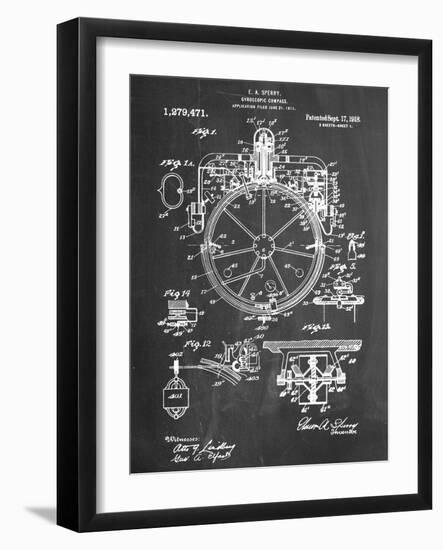 Compass Patent 1918-null-Framed Art Print