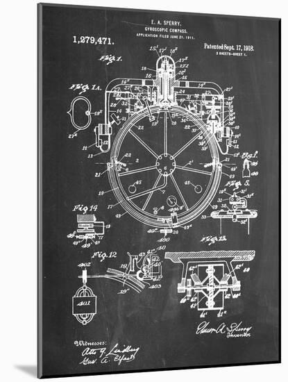 Compass Patent 1918-null-Mounted Art Print