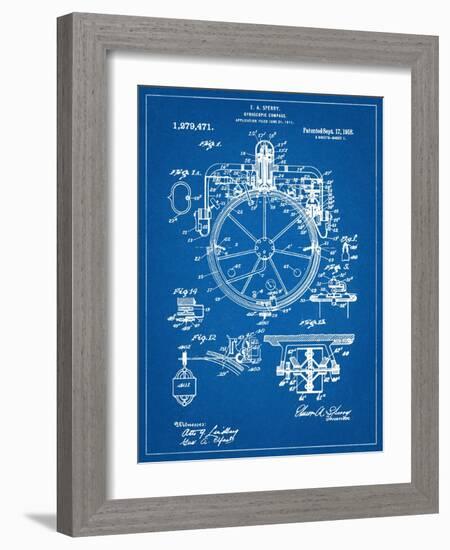 Compass Patent 1918-null-Framed Art Print