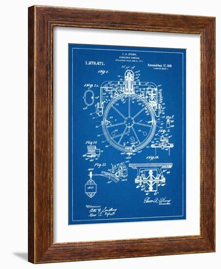 Compass Patent 1918-null-Framed Art Print