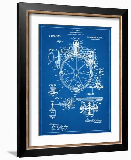 Compass Patent 1918-null-Framed Art Print