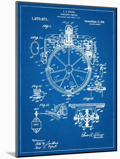 Compass Patent 1918-null-Mounted Art Print