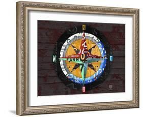Compass-Design Turnpike-Framed Giclee Print