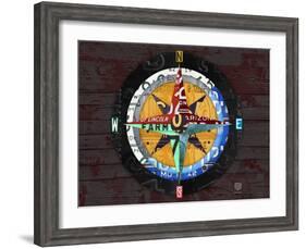 Compass-Design Turnpike-Framed Giclee Print