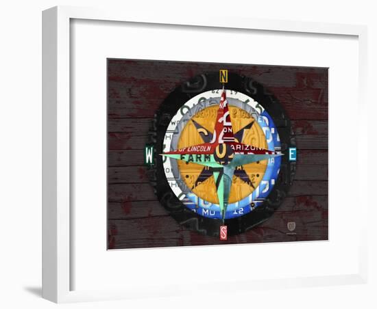 Compass-Design Turnpike-Framed Giclee Print