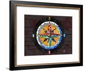 Compass-Design Turnpike-Framed Giclee Print