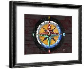 Compass-Design Turnpike-Framed Giclee Print