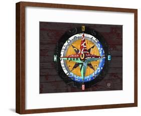 Compass-Design Turnpike-Framed Giclee Print