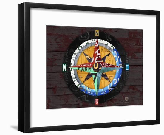 Compass-Design Turnpike-Framed Giclee Print