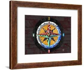 Compass-Design Turnpike-Framed Giclee Print