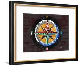 Compass-Design Turnpike-Framed Giclee Print