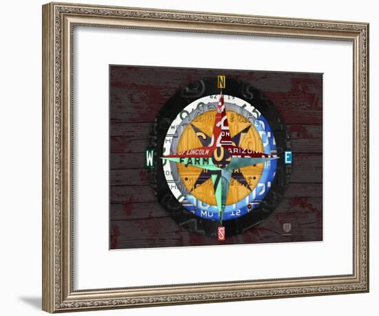 Compass-Design Turnpike-Framed Giclee Print