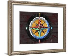 Compass-Design Turnpike-Framed Giclee Print