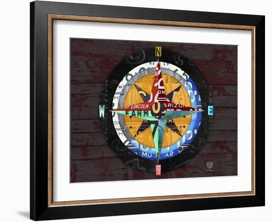 Compass-Design Turnpike-Framed Giclee Print