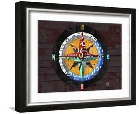 Compass-Design Turnpike-Framed Giclee Print