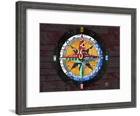 Compass-Design Turnpike-Framed Giclee Print