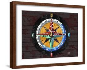 Compass-Design Turnpike-Framed Giclee Print