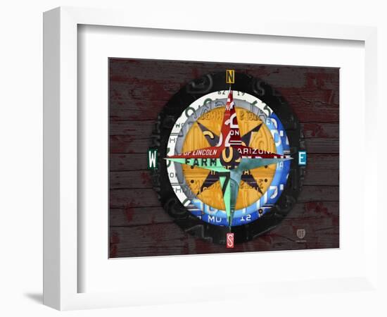 Compass-Design Turnpike-Framed Giclee Print