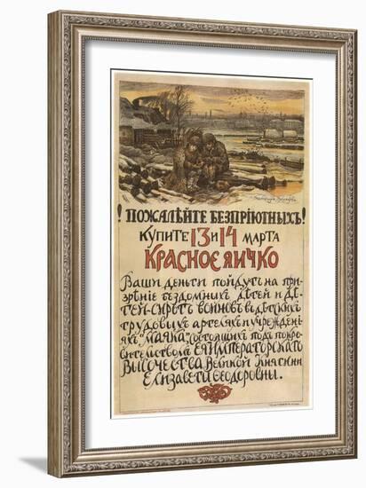 Compassion for the Homeless! Buy the Red Egg on March 13-14, 1915, 1915-Appolinari Mikhaylovich Vasnetsov-Framed Giclee Print