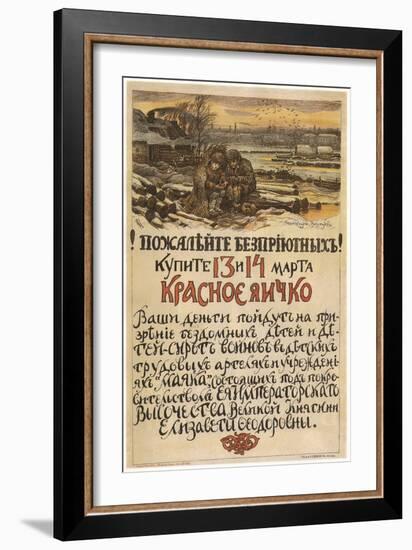 Compassion for the Homeless! Buy the Red Egg on March 13-14, 1915, 1915-Appolinari Mikhaylovich Vasnetsov-Framed Giclee Print