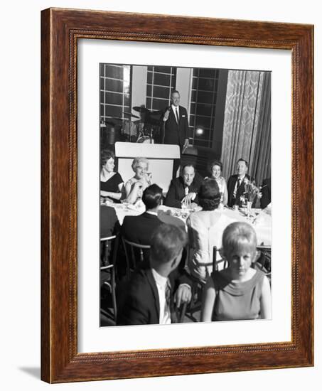 Compere at a Social Evening, Doncaster, South Yorkshire, 1964-Michael Walters-Framed Photographic Print