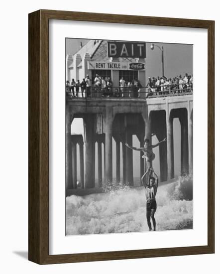 Competition in Tandem Surfing-John Loengard-Framed Photographic Print