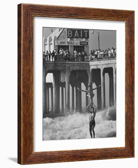 Competition in Tandem Surfing-John Loengard-Framed Photographic Print