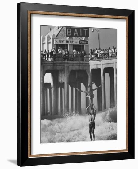 Competition in Tandem Surfing-John Loengard-Framed Photographic Print