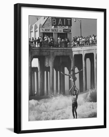 Competition in Tandem Surfing-John Loengard-Framed Photographic Print