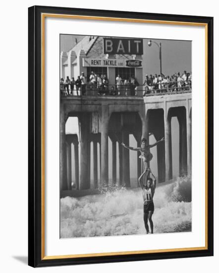 Competition in Tandem Surfing-John Loengard-Framed Photographic Print