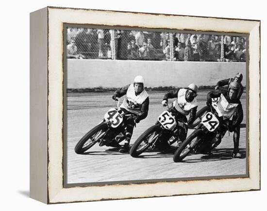 Competitors in a Dirt Track Race, America-null-Framed Premier Image Canvas